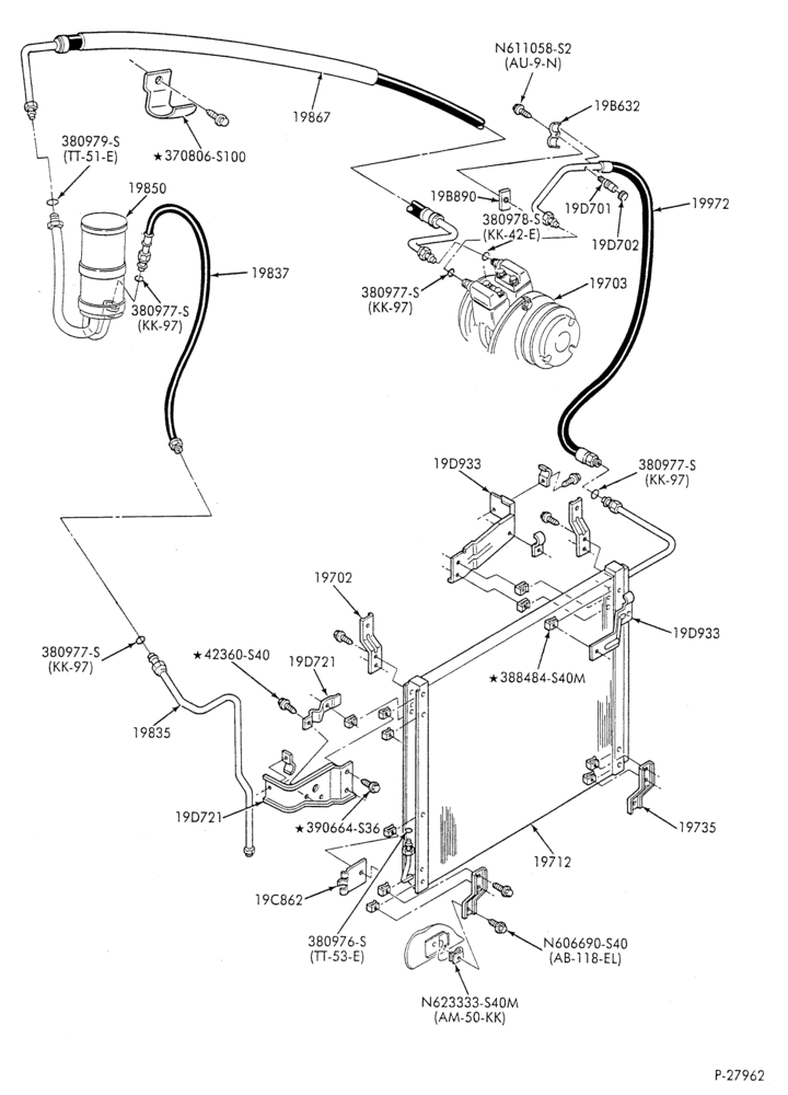 AC HOSES & TUBES-8 cyl. - 7.5L - in-plant charged-F & U