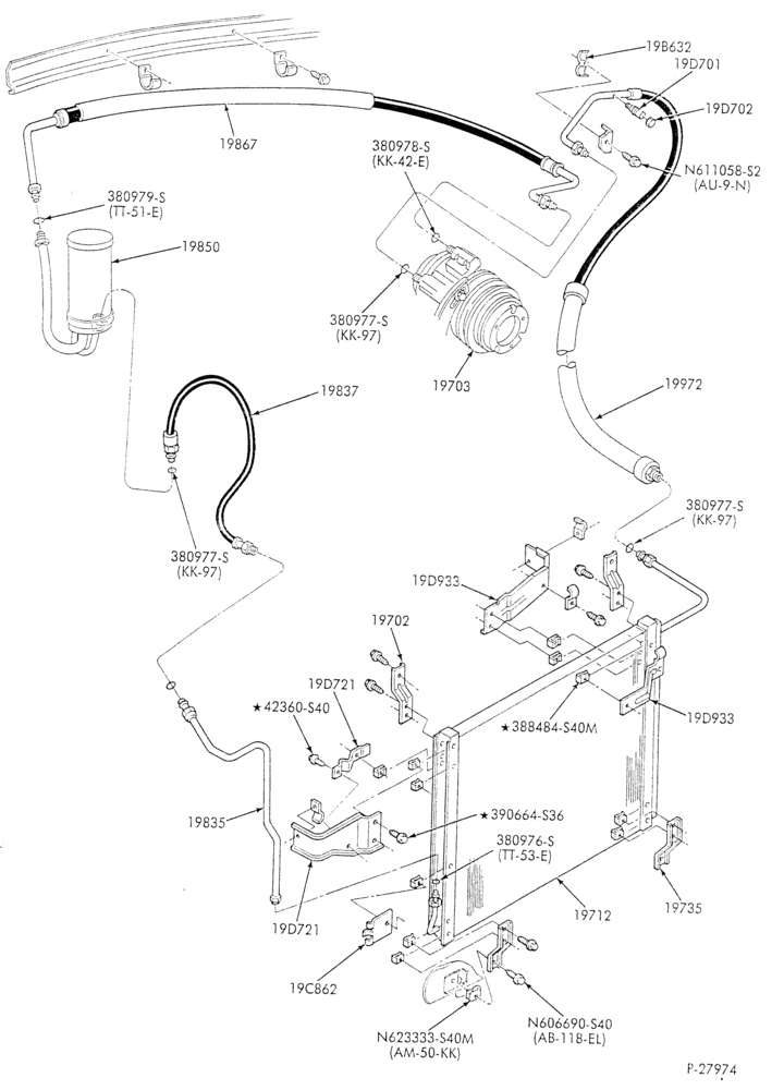 AC HOSES & TUBES-8 cyl. - 7.5L - in-plant charged-F & U