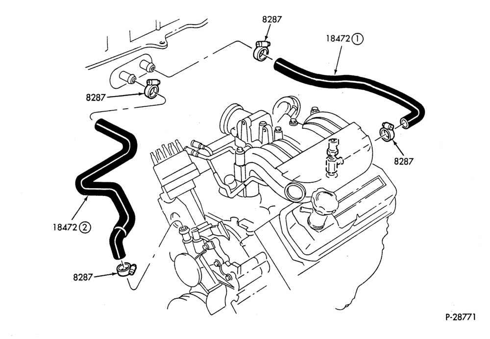 HEATER HOSES & TUBES-6 cyl. - 3.8L - w/o ATC-E,ME