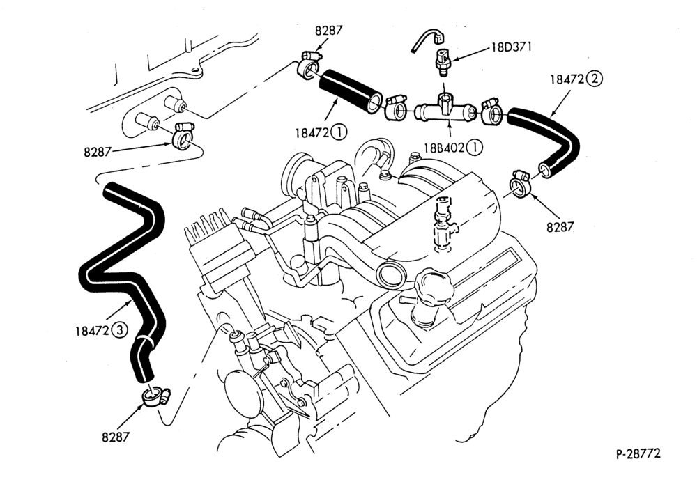HEATER HOSES & TUBES-6 cyl. - 3.8L - w/ATC-E,ME