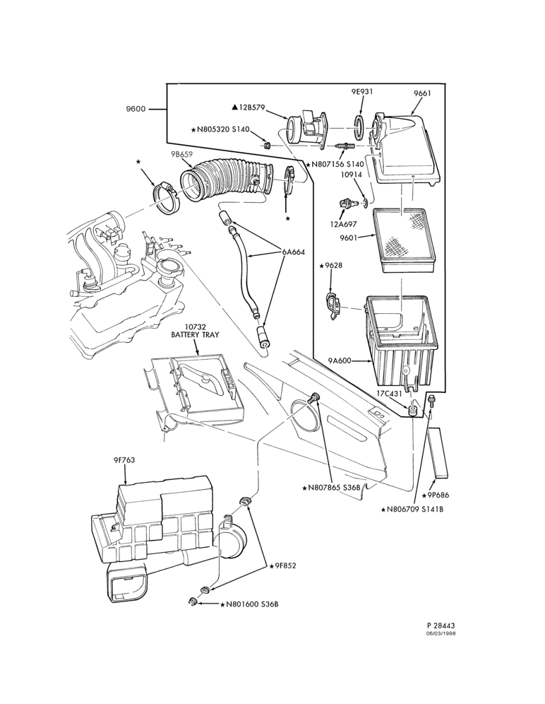 96 - 6 CYL. 3.0L-Air cleaner