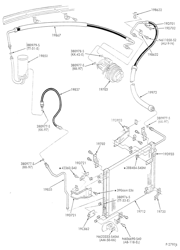 AC HOSES & TUBES-6 cyl. - 4.9L - in-plant charged-F & U