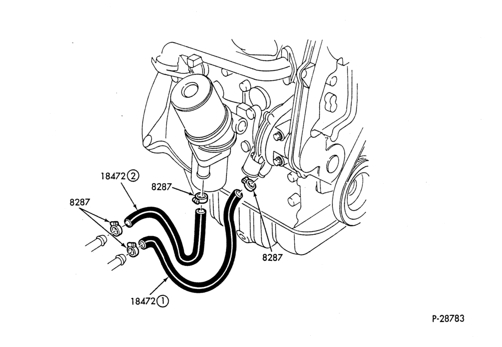 HEATER HOSES & TUBES-4 cyl. - 2.0L - Diesel - w/o A/C-B,MB