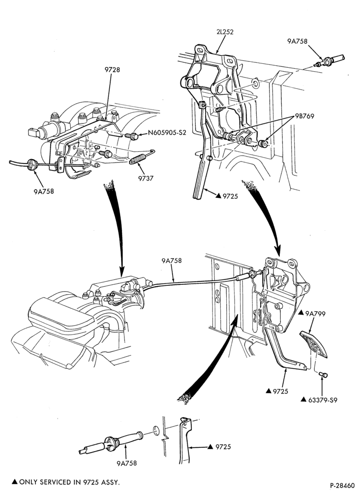 97 - 6 CYL. 3.8L-Accelerator & transmission linkage