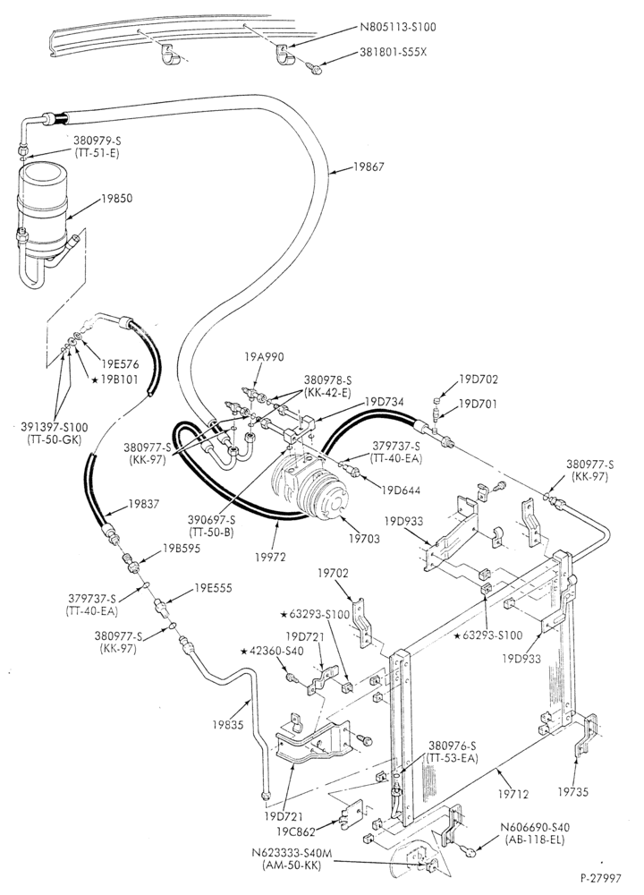 AC HOSES & TUBES-6 cyl. - 4.9L - pre-charged-F & U