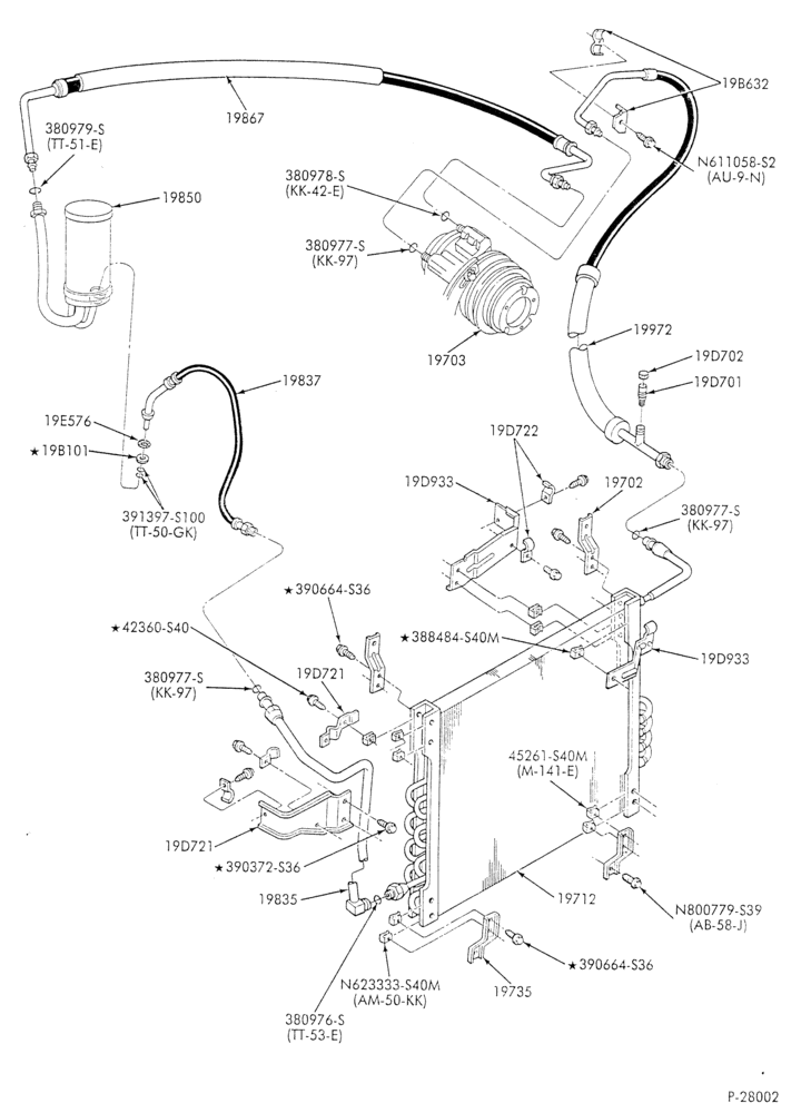AC HOSES & TUBES-8 cyl. - 6.9L - in-plant charged-F & U