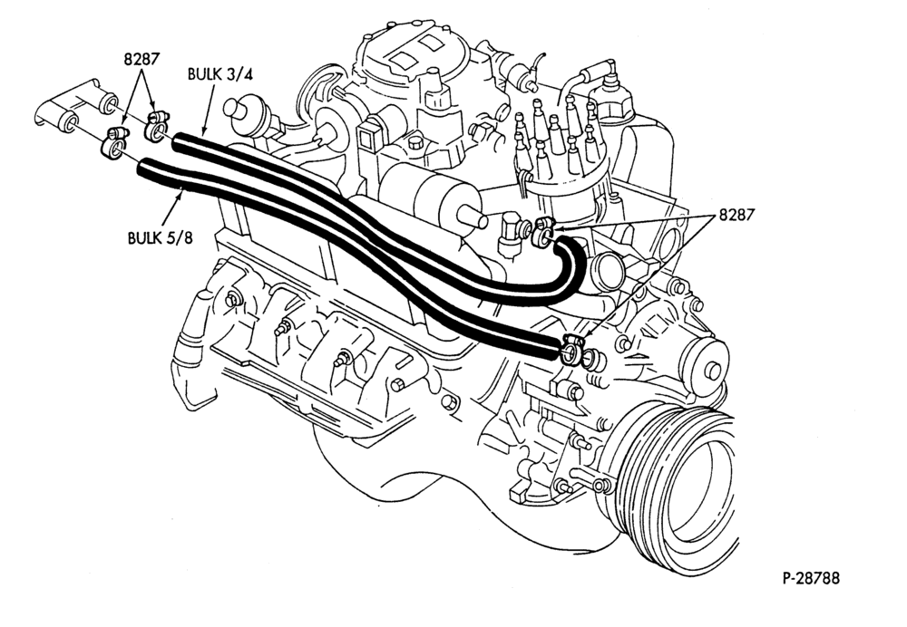 HEATER HOSES & TUBES-8 cyl. - 4.2L-G,MF