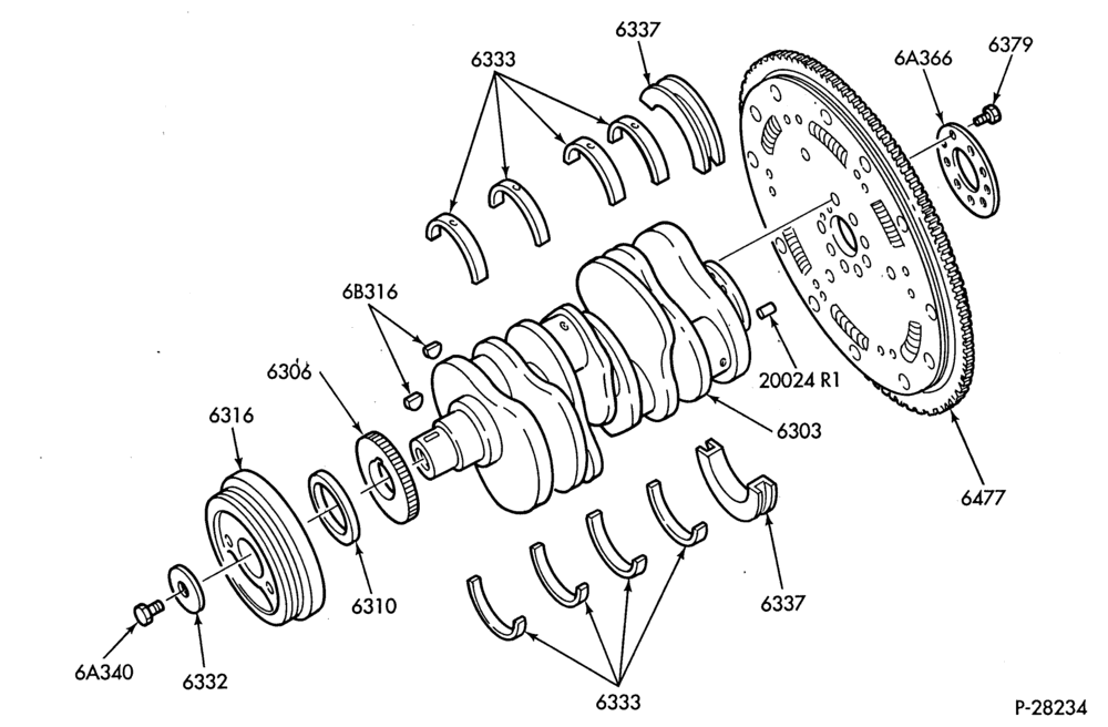 ENGINE-Crankshaft, flywheel & related parts-E250/350,E(Super Duty)