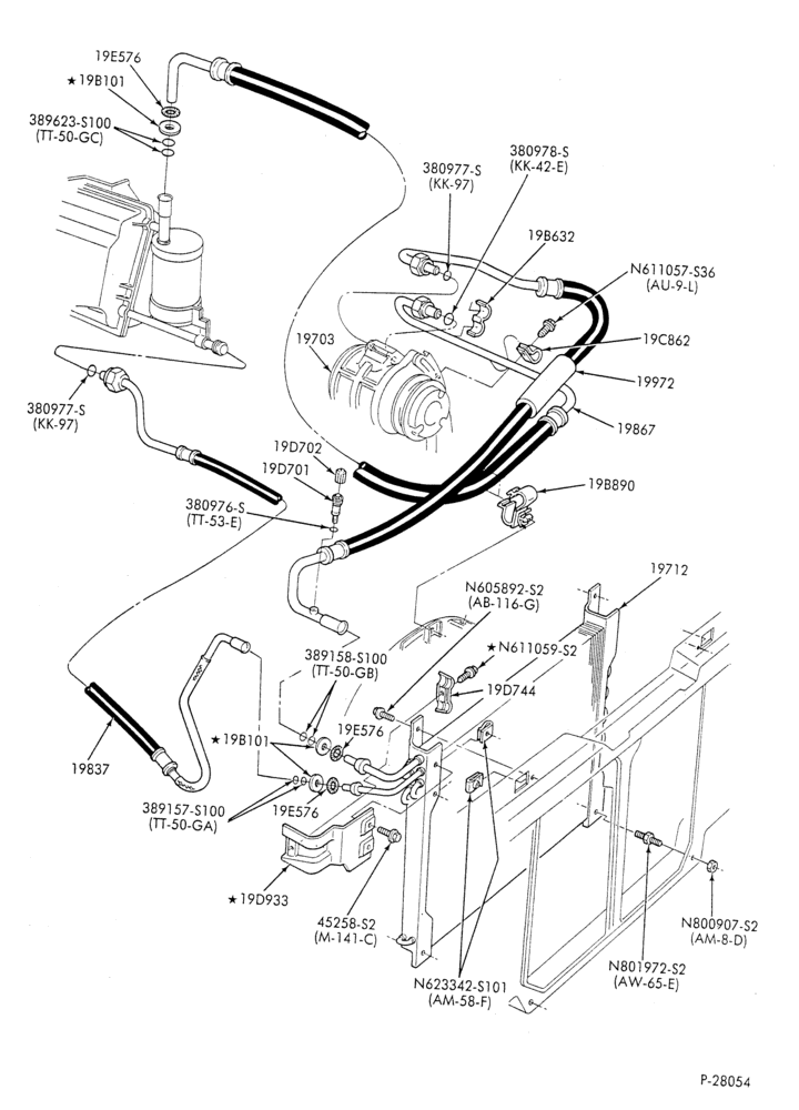 AC HOSES & TUBES-6 cyl. - 2.8L-R & B