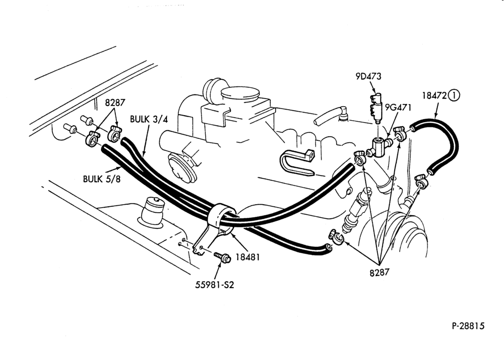 HEATER HOSES & TUBES-6 cyl. - 3.3L-P,MP