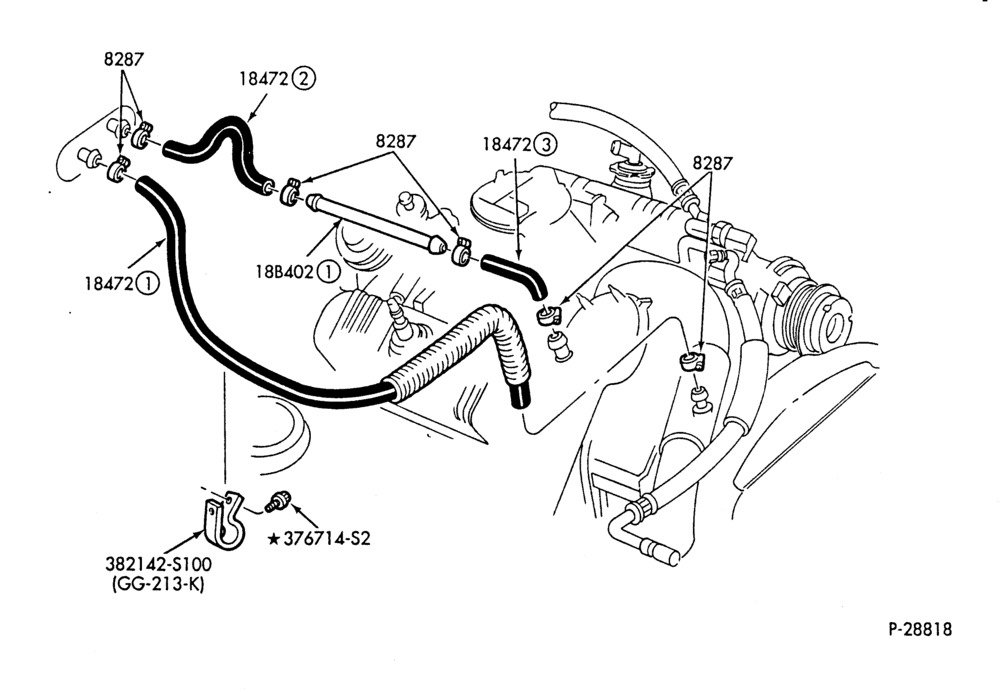 HEATER HOSES & TUBES-6 cyl. - 3.8L - w/A/C - w/o ATC-G,MG