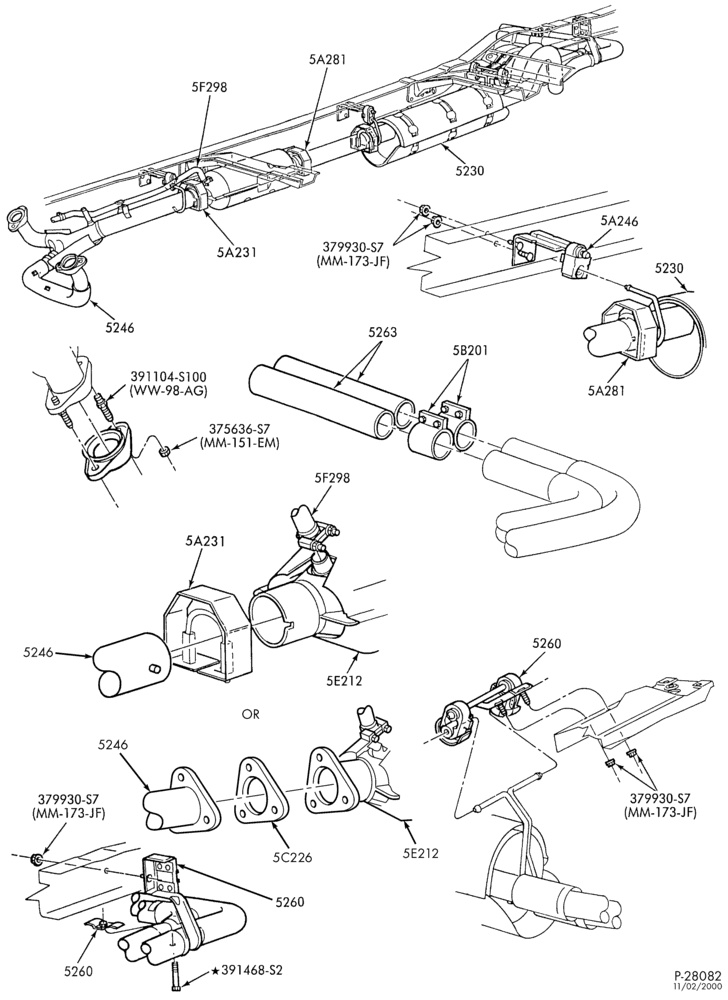 EXHAUST-Exhaust system - 8 cyl. - 7.5L - 158" & 176" WB-E250/350,E(Super Duty)