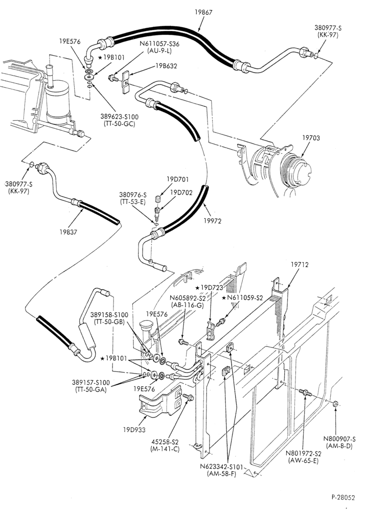 AC HOSES & TUBES-4 cyl. - 2.2L-R & B