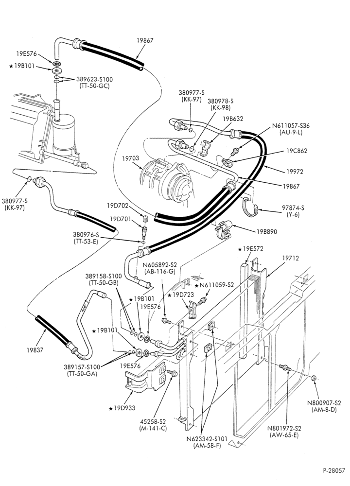 AC HOSES & TUBES-6 cyl. - 2.8L-R & B