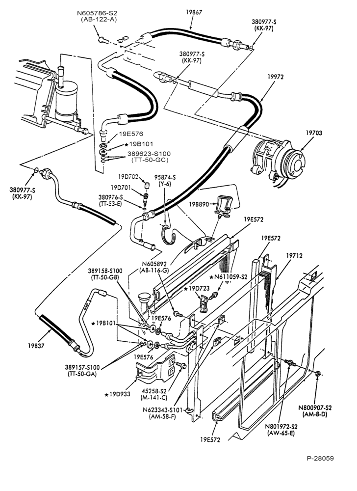 AC HOSES & TUBES-6 cyl. - 2.9L-R & B