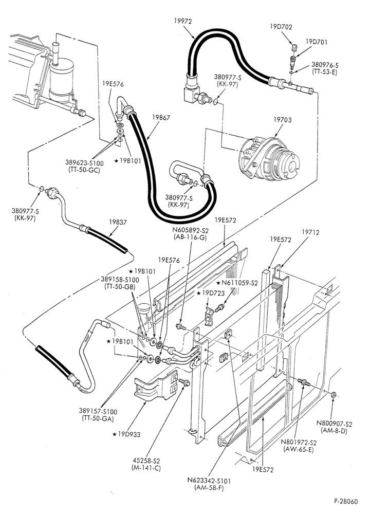 AC HOSES & TUBES-4 cyl. - 2.3L-R & B