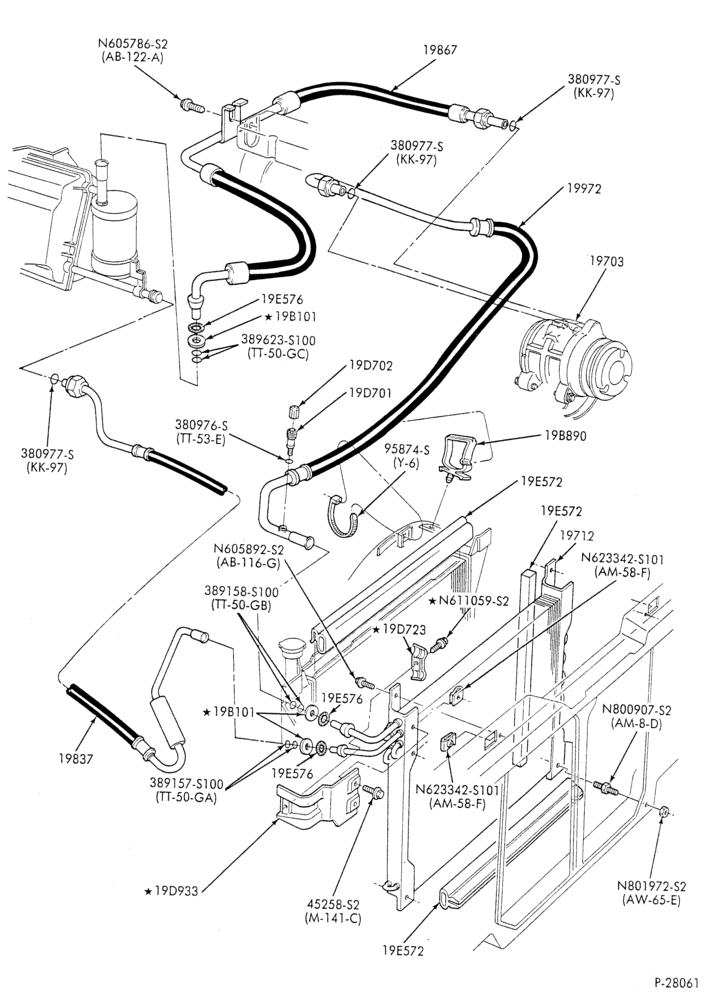 AC HOSES & TUBES-6 cyl. - 2.9L-R & B
