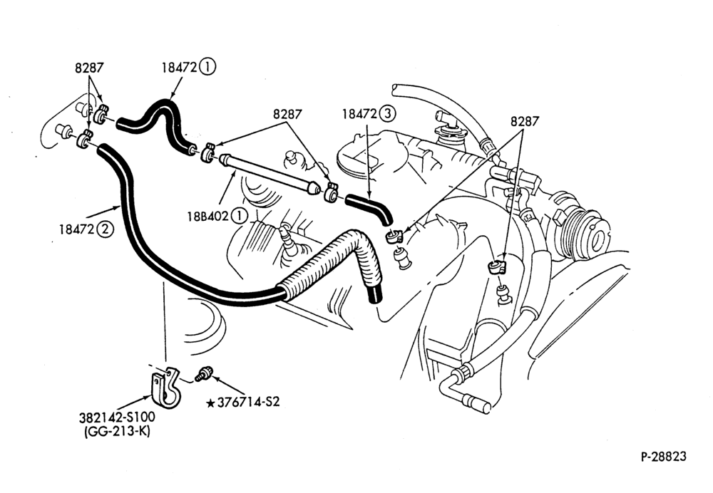 HEATER HOSES & TUBES-6 cyl. - 3.8L - w/A/C - w/o ATC-G,MG