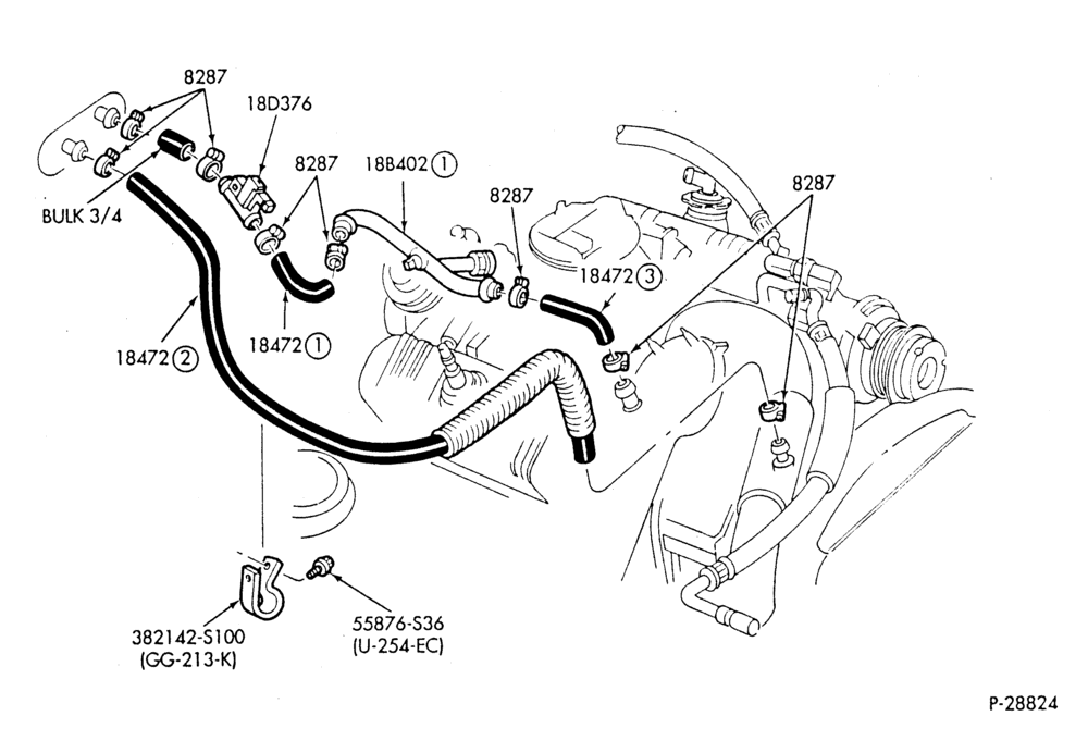 HEATER HOSES & TUBES-6 cyl. - 3.8L - w/A/C - w/ATC-G,MG