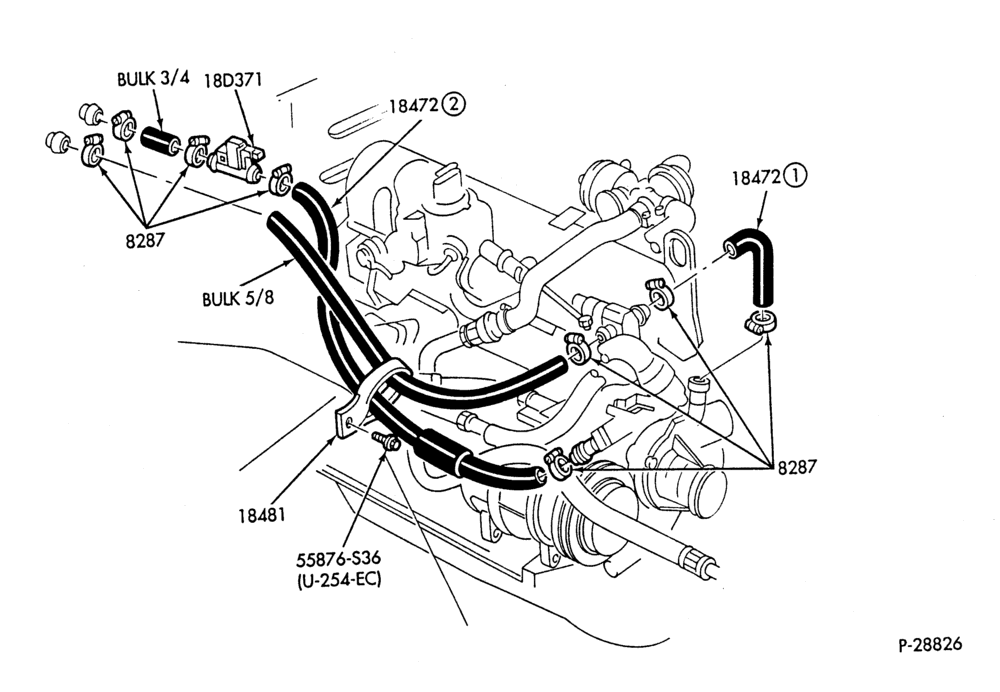 HEATER HOSES & TUBES-6 cyl. - 3.3L - w/A/C - w/ATC-G,MG