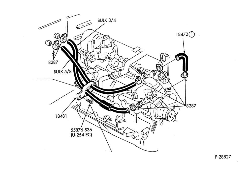 HEATER HOSES & TUBES-6 cyl. - 3.3L - w/o A/C-G,MG