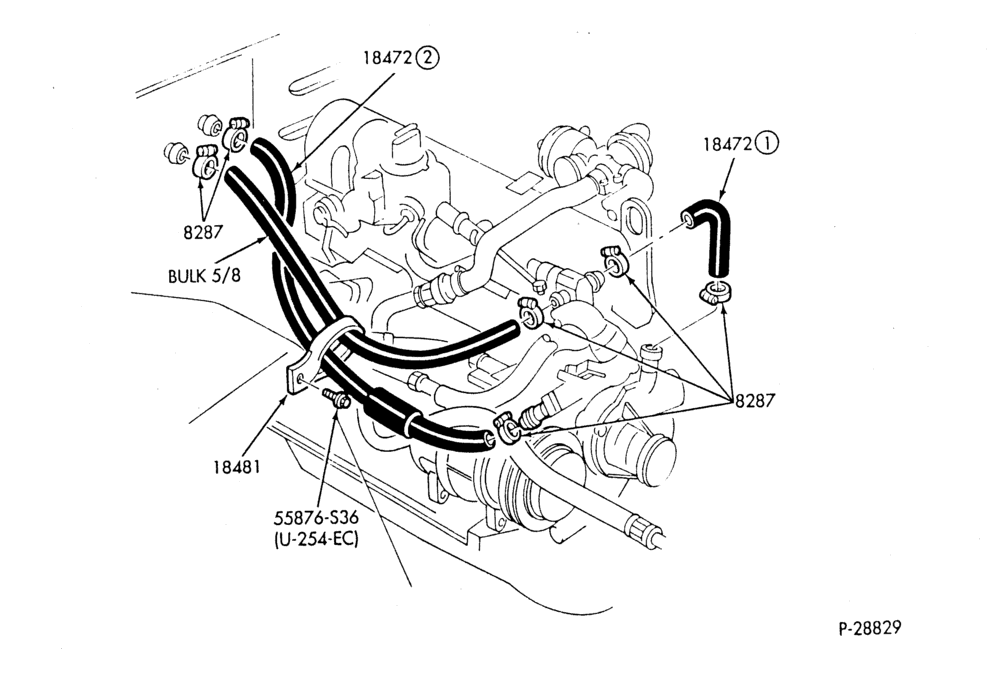 HEATER HOSES & TUBES-6 cyl. - 3.3L - w/A/C - w/o ATC-G,MG