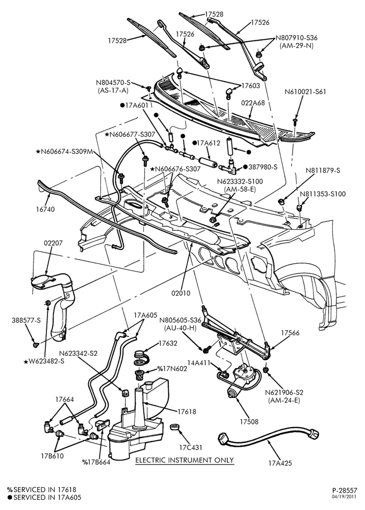 175 - WIPERS & WASHERS-Windshield wiper motor & washer-TW