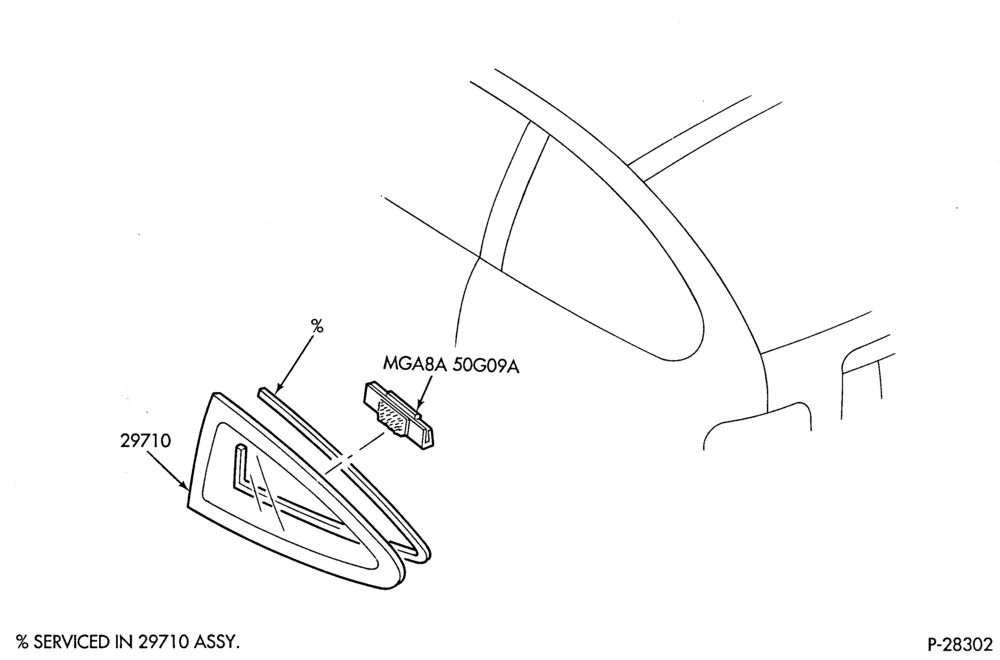290 - BODY SIDES AND QUARTER-Window parts - quarter - B/T 61