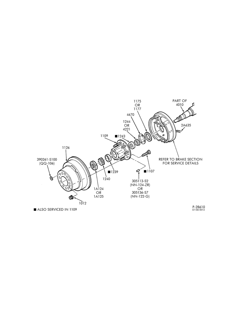 WHEELS, HUBS & DRUMS-Rear drum brake assembly - dual with full float rear axle-E350