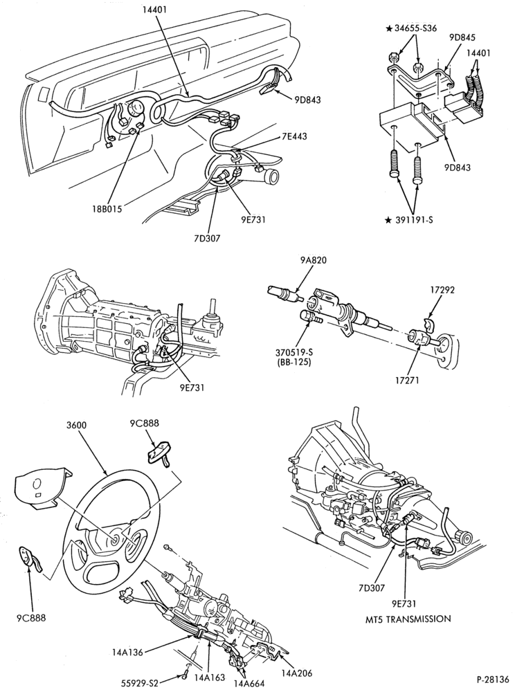 97.1 - 8 CYL. 4.6L-Speed control and related parts - Production installation - passenger compartment