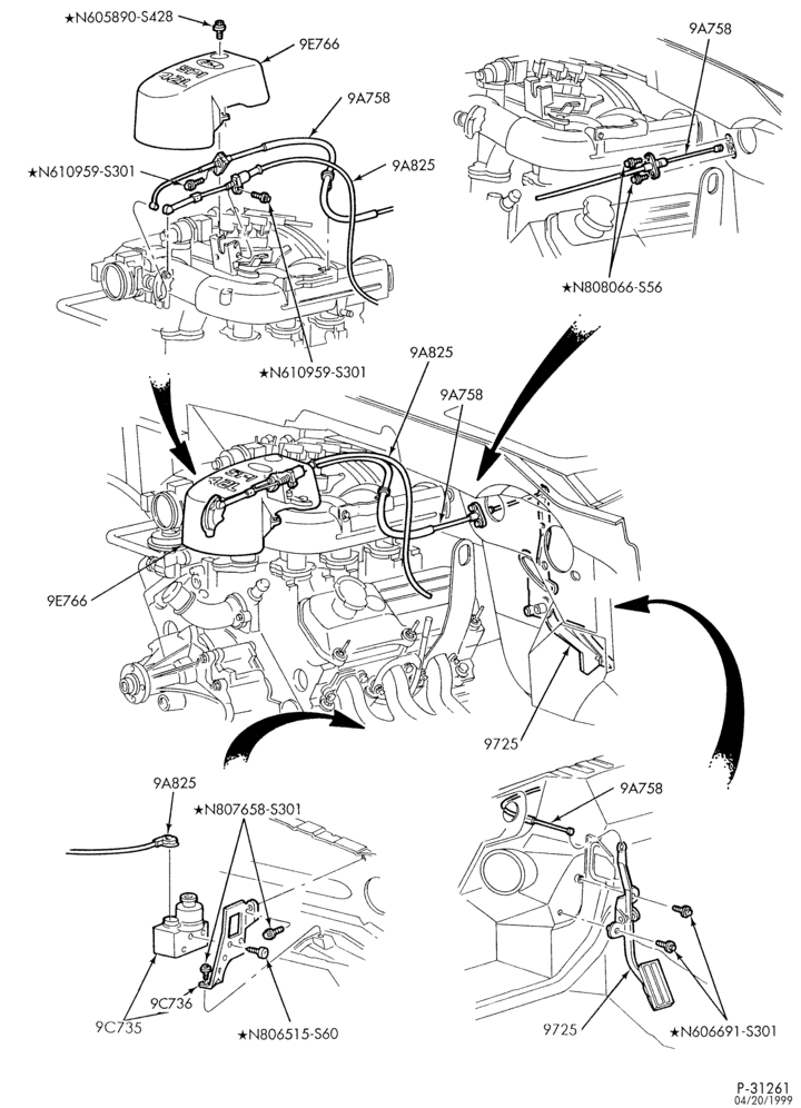 97 - 6 CYL. 4.2L-Accelerator linkage & speed control