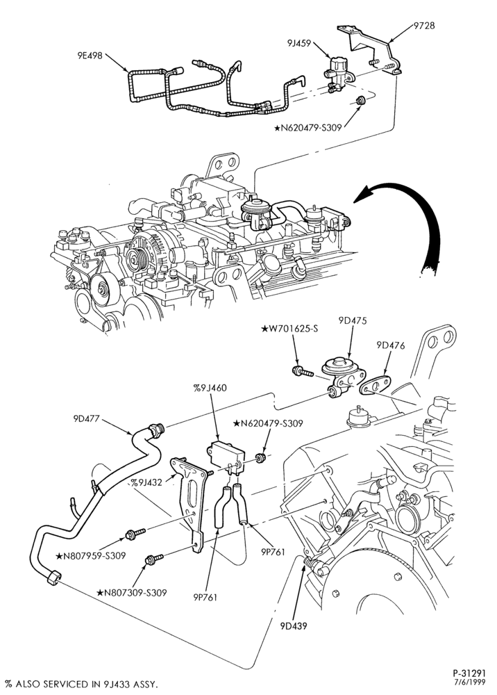 94.6 - 8 CYL. 4.6L-Emission system - exhaust gas - recirculation (E.G.R.) - SOHC