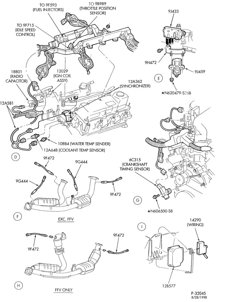94.8 - 6 CYL. 3.0L - EXC. DOHC-Powertrain control module (P.C.M.) - Page B