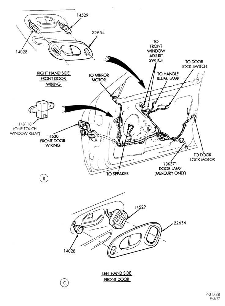 140.2 - ELECTRICAL SYSTEMS-Power windows, door locks, wiring - related parts - Page B