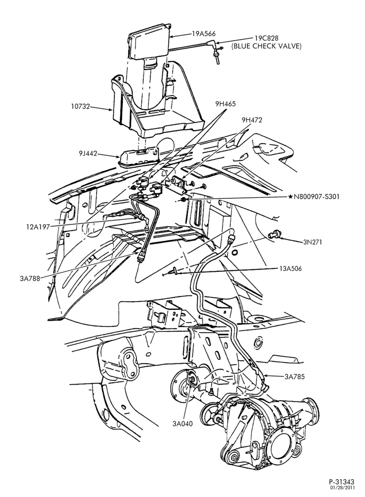 90 - 8 CYL. 5.4L-Vacuum disconnect system - F150/250 - under 8500# G.V.W. - 4x4