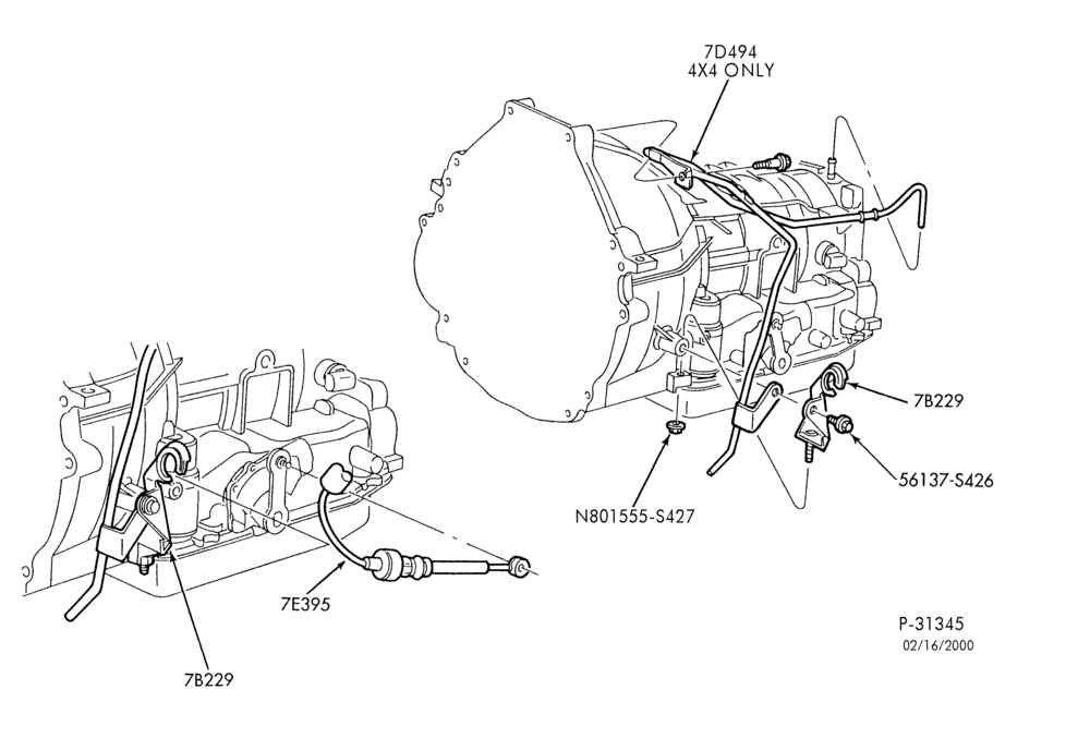 AUTOMATIC TRANSMISSION-EXTERNAL PARTS - Gearshift controls-B,BN
