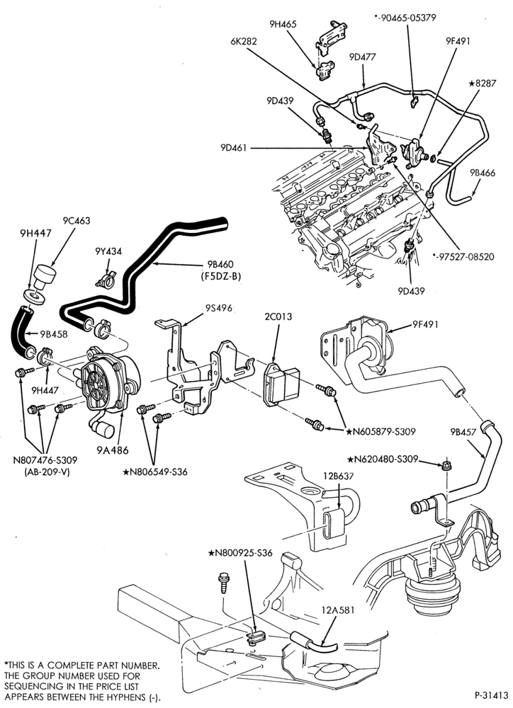 94.3 - 8 CYL. 3.4L - SHO - E (TAURUS)-Secondary air injection (Air)