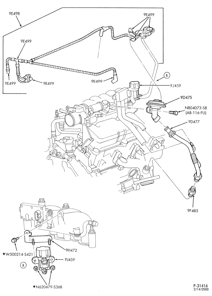 94.5 - 6 CYL. 3.0L - EXC. DOHC-Emission system - exhaust gas recirculation (E.G.R.)