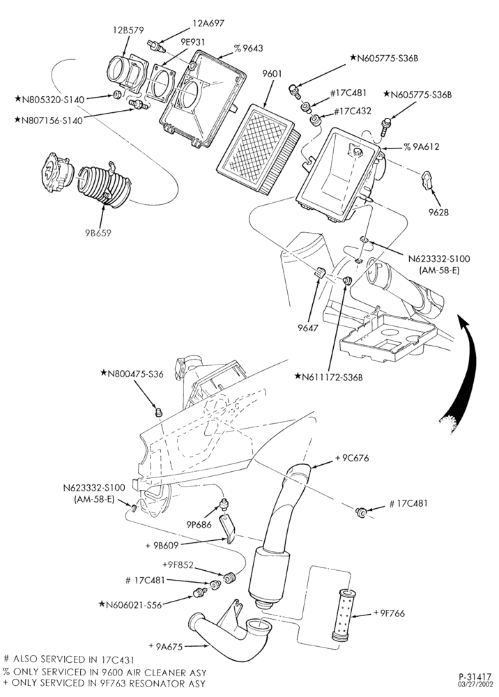 96 - 6 CYL. 3.0L - DOHC-Air cleaner
