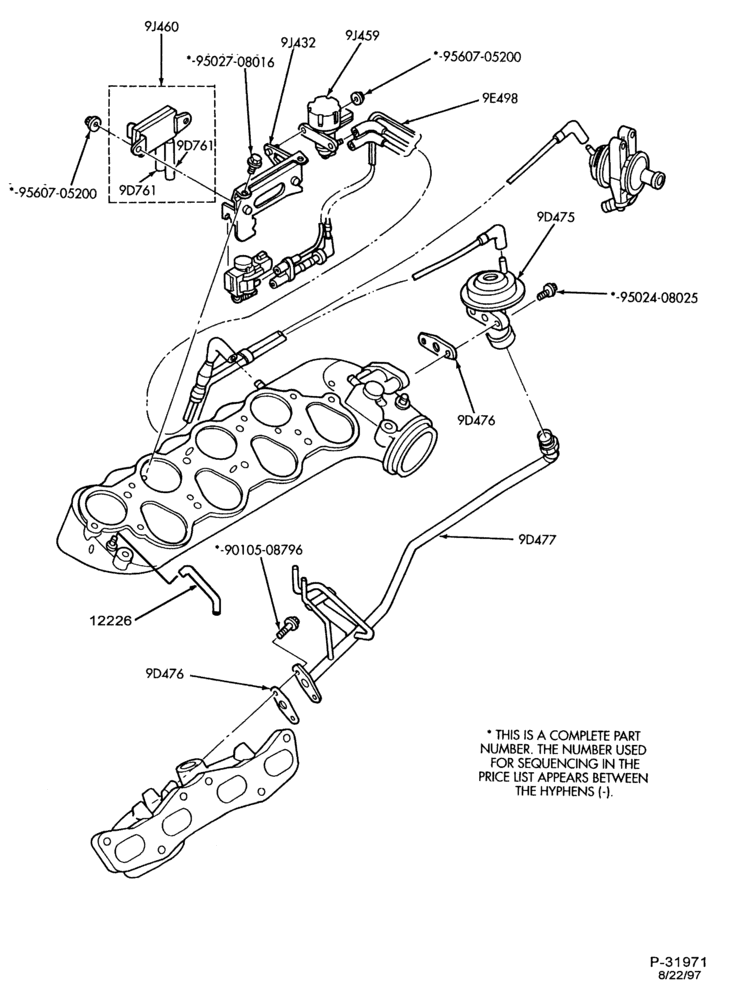 94.6 - 8 CYL. 3.4L - SHO - E (TAURUS)-Emission system - exhaust gas recirculation (E.G.R.)