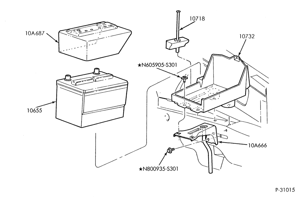 103.2 - DISTRIBUTOR AND IGNITION SYSTEM-Battery tray & related parts