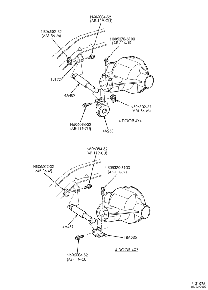 42 - REAR AXLE-REAR AXLE- Rear axle mounted - 4 door-B