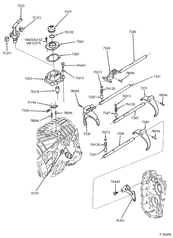 70.5 - TRANSMISSION NOISE SHIELD-Transmission shift forks - 5 speed - ZF-F150/350,F(Super Duty)
