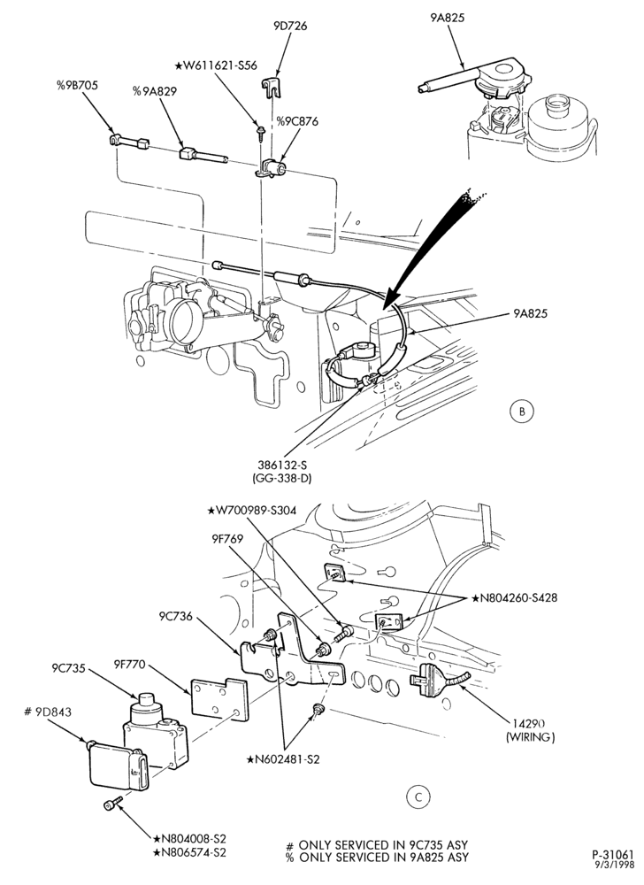 97.1 - 8 CYL. 3.4L - SHO - E (TAURUS)-Speed control - Page B