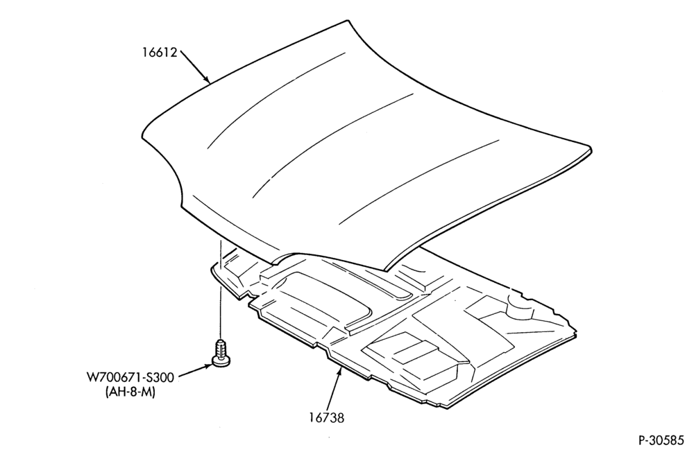 166 - FENDERS AND HOODS-Hood - insulator
