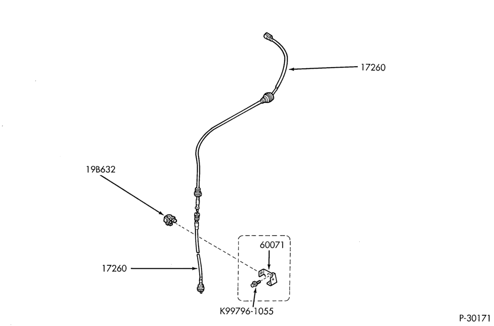 175.2 - SPEEDOMETER, BUMPERS, MIRRORS AND WIPERS-Speedometer cable