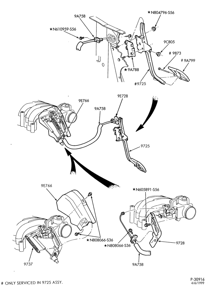 97 - 6 CYL. 3.0L - EXC. DOHC-Accelerator linkage