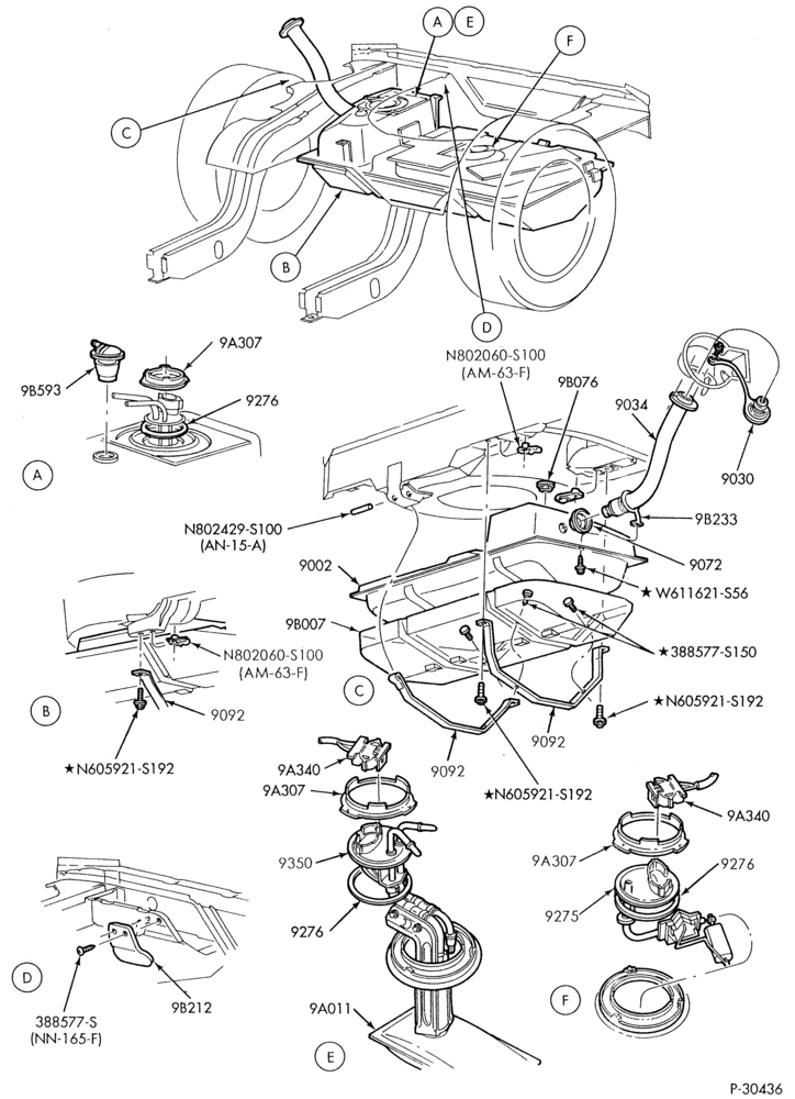 90 - 8 CYL. 4.6L-Fuel system - tank installation