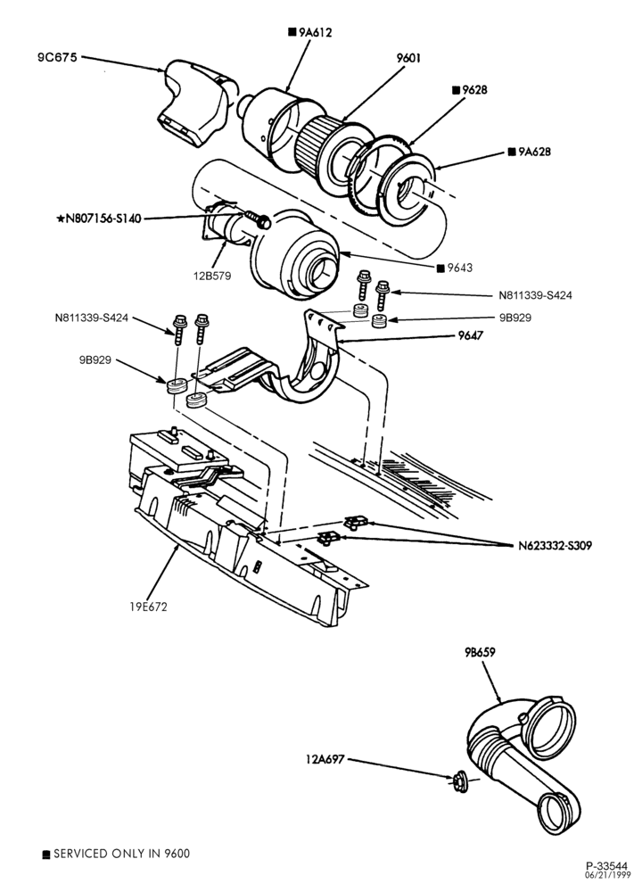 96 - 6 CYL. 4.2L-Air cleaner & related parts