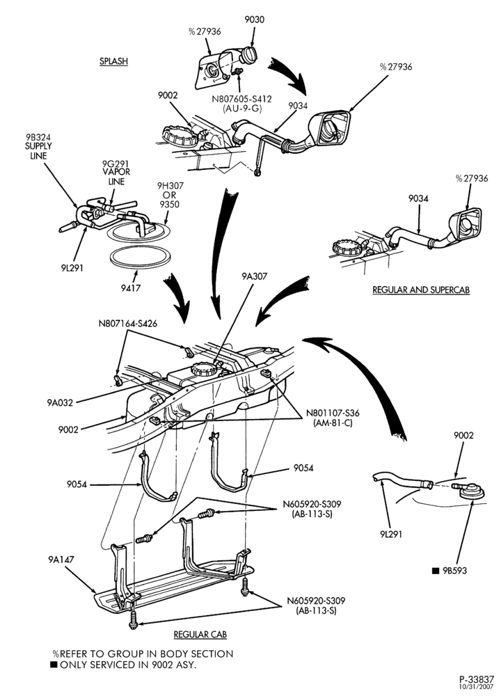 90 - 4 CYL. 2.5L - OHC-Fuel tank & related parts - Page B